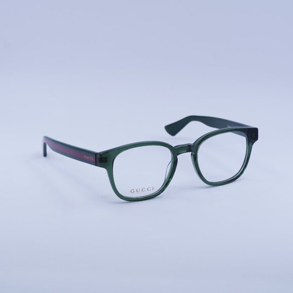 Gucci GG0927O 005 Eyeglasses Transparent Green 49mm Square Frame - Picture 1 of 12